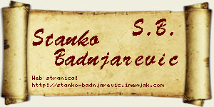 Stanko Badnjarević vizit kartica